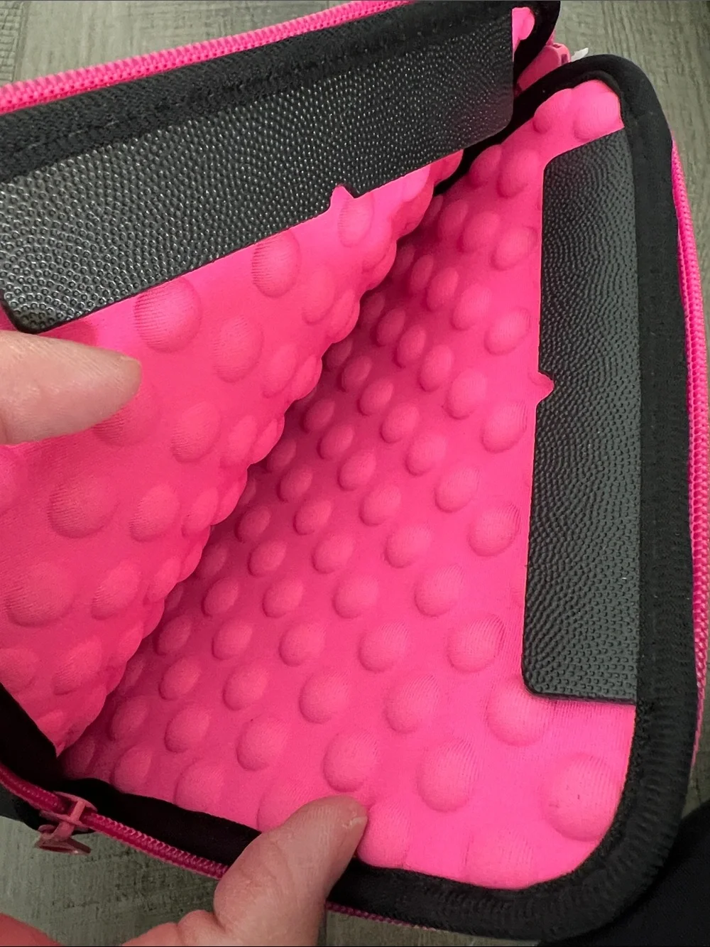 Tech Accessory Padded Sleeve with Pink Trim and Cable Print